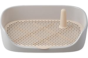 MYJIO Inodoro de entrenamiento para perros, 1/2 almohadillas de entrenamiento para orinal para perros con vallas, bandeja extraíble de entrenamiento de arena para perros, soporte para almohadillas para