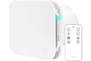 Turbionaire Trend Plus 120 WM Extractor para Baño, 120 mm,Mando a Distancia, Multifunción, máx. 5.5 W, 7 velocidades + Boost, 25dB, Garantía de 3 años, Válvula de retención, Temporizador, Silencioso