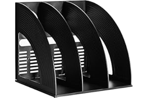 Portariviste da Scrivania, HAIYUU Portadocumenti A4 Organizer da Scrivania Porta Libri da Scrivania, Portariviste a 3 Scomparti per Documenti Riviste Libri Ufficio, Casa, Organizzazione