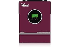 Anern Inverter Solare Ibrido da 2000W 12 VDC a 220V/230VAC con regolatore Solare 80A, Ingresso PV Max.400 V, Funzionamento con batterie al Piombo da 12V e al Litio