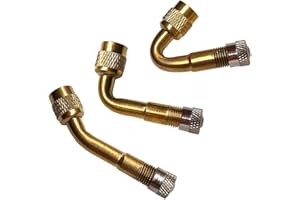 QitinDasen 3Pcs Professional Tyre Valve Extension Adapter Set, Tire Stem Extension, Brass Air Tire Extension Schrader Valve Adapter, for Car Truck Motorcycle Bike Scooter (45°, 90°, 135°)