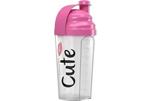 TummyTox Cute Nutrition Pink Protein Shaker Bottle with Grid Mesh Mixing Technology | 700ml Capacity for Pre Workout Drinks, Meal Replacement Shakes or Water | Durable, Leakproof & BPA Free