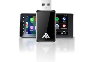 AutoSky Adapter bezprzewodowy Carplay i Android Auto - Przełączanie przewodowe na bezprzewodowe - Plug & Play - Cars 2016 lub nowsze - Kompaktowa konstrukcja podłogi Wykończenie