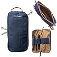 LOCHBY Venture Pouch Tactical Multipurpose Tool Bag Heavy Duty Water Resistant Waxed Canvas Double Sided Zipper for Motorcycle Bike EDC Pen Pencil Art, navy, Tactical and environmentally friendly