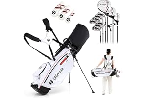 GYMAX Juego Completo de Palos de Golf para Mujer de 15 Piezas, Juego de Golfo con 460CC #1 Driver, #3 Fairway, Hybrid, #5#6#7#8#9#P #S Hierros, Putter y Bolsa de Soporte