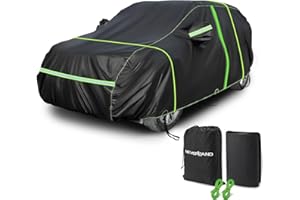 ‎NEVERLAND Autoabdeckung Vollgarage SUV - Auto Abdeckplane Abdeckplane Outdoor wasserdicht Autogarage PEVA Reißverschluss Reflexionsstreifen M bis zu 455 cm