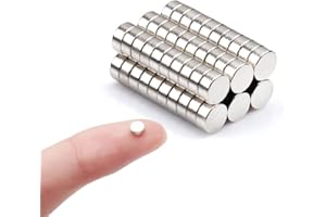 Deryun 100pcs Mini Craft Magnets, Silver, 4x2mm, Round, Stainless Steel, Perfect for Crafts, Office, School Supplies