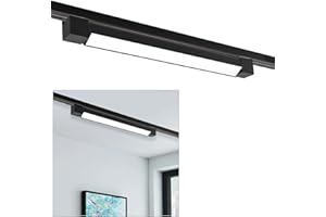 Planetitaly Faretto led per binario monofase, Faro Track, 1600 Lumen, Alta Resa Luminosa 160W, Regolazione della Luce da 3000K a 6500K, LED CCT 20W, Barra Lineare Orientabile, Luce LED Lineare (Nero)