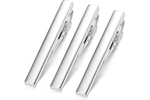HONEY BEAR Lot de 3 Pinces à Cravate pour Homme Taille Normale Cravate,5.4cm