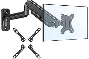 ELIVED Monitor Wall Mount for Most Max 35 inch Screens, Gas Spring Single Monitor Arm with VESA Extension Kit for VESA 75x75, 100x100, 100x200, 200x100, 200x200, Support 3-12KG Display EV6023
