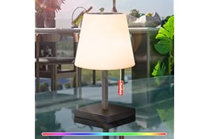 ‎GGII GGII Solar Tischlampe Outdoor Dimmbar 7 RGB Farben LED Akku Outdoor Tischleuchte Kabellose, USB und Solar Aufladbar, IP44 Wasserdicht Solarleuchten, Lampe for Außen Garten Restaurant(Schwarz)
