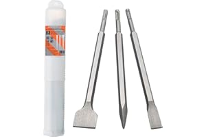 HPMAISON Scalpelli SDS-Plus 3 Pezzi, Scalpello SDS Spatola, Gambo Esagonale 25cm Scalpello, SDS Piatto Scalpello a Punta Scalpelli per Alcestruzzo, Mattoni, Muratura