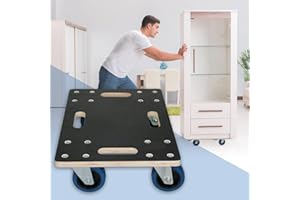 ECD Germany Plataforma Rodante Rodillo para Transporte de Muebles 35 x 50 cm Carga Hasta 800kg Tabla con Ruedas Monopatín con Freno Placa Tablero Carretilla Plataforma Carro para Mundanzas y Traslados