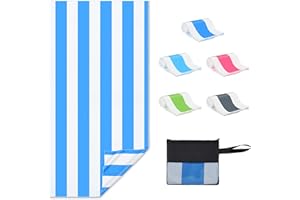 Zusentee Toalla de Playa Grande, Toalla de Playa de Microfibra 180x90 cm Resistente a la Arena Toalla de Playa Suave y Ligera de Secado rápido, Toalla de Playa para Playa Yoga Natación, Azul