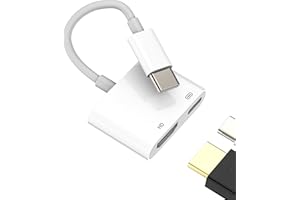 KEFIANY Adaptateur USB C Vers HDMI(2en1)Type C Charge Câble Pour Apple Iphone 16 15 Pro Max 4K Displayport Adapter MacBook Pour IPad Dongle écran TV Onnecteur Compatible Avec Samsung Téléphone Prise Appareil