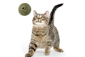 PUPPBUDD Palline di Erba Gatta, Rotante Giochi Interattivo per Gatti, Catnip Ball Pulizia Denti, Migliorare L'Eccitazione del Gatto Gelati (1 sfera di ricambio)