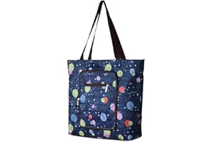 MILLYA UK Millya Creative Waterproof Foldable Large Shopping Bag Travel Recycle Bag with Side Pocket (Colorful Balloon)