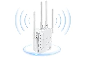 TOWKOM Repetidor WiFi, 1200Mbps Amplificador Señal 2.4GHz y 5GHz, Largo Alcance Apoyo Modo Repetidor/Router/Ap, WiFi Extender con 4 * 5dBi Antenas, Puerto LAN, Indicador de Señal, WPS