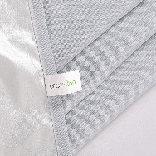 Deconovo Thermogardinen mit Ösen Oxford Vorhang Gardinen 240×135 cm Hellgrau - 7