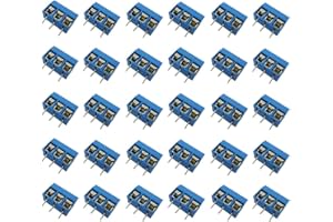 Aihasd 30 pezzi KF301-3P Terminale a vite Morsetto PCB Block Pitch 5.08mm 3 Pin Morsetto Terminale di stampa 300V 16A