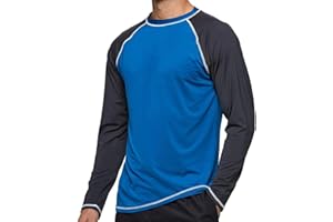 Arcweg Rashguard Men Long Sleeves Diving UV Protection UPF 50+ Elastic Rash Vest Loose Fit Top Swimming Quick Drying Surfing Pool T-Shirt Sports Top Rashie
