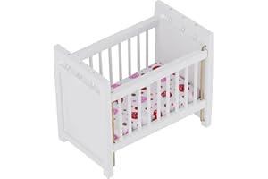 JANZOOM Jacksing Lettino Giocattolo, mobili per Bambole Lettino per Bambini Biancheria da Letto per Bambole Giocattolo Letto per Bambole in Legno Culla Giocattolo per casa delle Bambole
