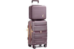 Sea choice Valise Rigide Extensible légère en PP avec 4 roulettes Doubles Pivotantes avec Fermeture éclair, approuvé Serrure TSA, avec Vanity, 55x39x21cm