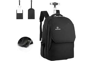 Hivexagon 19 tums ryggsäck med hjul, laptop vagn vattentät snygg bärväska laptopväska hållbara lugna hjul packbara remmar för
