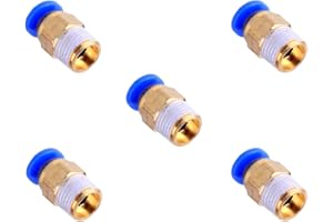 S SIENOC Tubo in teflon PTFE | Connettore rapido filettato pneumatico PC4-M6 / M10 (PC4-M10, 5)