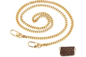 WACH AUF Chaîne Sac à Main 120CM Chaine Sac Or, Chaînes de Sac à Main en Métal Remplacement, Chaine pour Sac a Main Doré Chaîne de Sac à Main avec Boucles pour Sac Bandouliere, Sac, Porte-Feuille