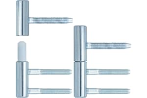 LLMtn 2 Stück Stahl Türband Aufschraubband 3-Teilig Stahl für Innentüren Holztür, Einbohrband Türscharnier Scharniere, Renovierband Türbänder