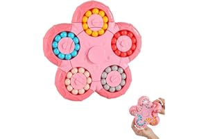 YUDANSI Magic Bean Puzzle Toy,Magic Bean Rotating Cube Board Game Toy,Rotating Finger Cube Fiddle Fidget Toys,Christmas Birthday New Year Gift For Kids Teens Adults (Pink)