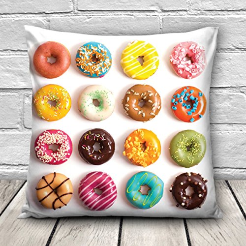 Lustige Kissenhülle Kissen Bezug Kopfkissenbezug 45 x 45cm NEU Donuts [002]