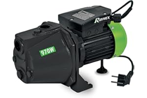 Ribimex Pompa di Superficie Autoadescante JET 101, Potenza 970W, Portata 2700 L/h, 4 Bar, Prevalenza 40 m, Aspirazione Fino a 7 m, Corpo in Alluminio, Ideale per Irrigazione e Uso Domestico - PRJET101