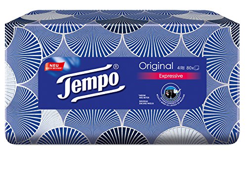 Tempo Taschentücher Original Trio-Box, 4-lagige Tempos in praktischer Tücherbox mit tollem Design, 3 x 80 Tücher (240 Tücher) - 4