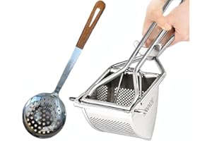 KENNOE Potato Press Stainless Steel&Schaumlöffel Kombinatio (Potato Press und Schaumlöffel)
