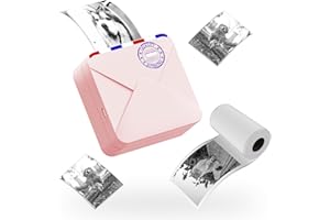COLORWING Stampante Portatile, 300DPI Mini Stampante per Smartphone, M02S Printer, Etichettatrice Stampante Etichette Adesive, Stampante Fotografica Portatile, Mini Stampante Portatile
