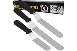 Chefarone Winkelpalette Set Edelstahl - 3 Streichpaletten für Torten - Winkelpalette Torte zum Bestreichen und Verzieren - Torten Zubehör - 26 bis 36 cm