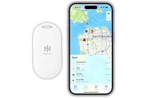 HH-TECH Smart Tag Oval For Apple iOS: Item Tracker, Key Finder, Tracker with Worldwide Tracking - Easily Locate Your Wallet and Important Items Using the iPhone Apple Find My App