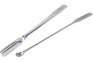 ‎BLUEINOX blueINOX Sparset Portionierlöffel (Dosierlöffel) & Mikro-Löffelspatel (Salbenspatel/Laborspatel) – 2-teilig, verchromt