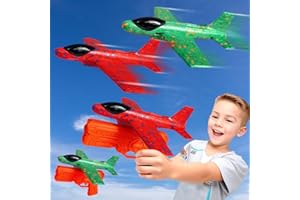 MIFKLMV 3 Packs Airplane Launcher Toys Glider Planes for Kids Catapult Aeroplane Toy with Gun Foam Airplane Throwing with Catapult Gun Outdoor Toys Gift for Kids (Random Colors)