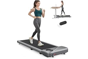 THERUN Walking Pad Treadmill, Under Desk Treadmill for Home Office, Portable Walking Treadmill with Remote and LED Display, Walking Jogging Machine with 2.5HP Powerful motor & 265 LBS Weight Capacity