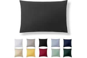 Alreya Poszewka na poduszkę 40 x 60 cm, antracytowa, 100% bawełna dżersej, poszewka na poduszkę 40 x 60 cm, dżersej, super miękka poszewka na poduszkę 40 x 60 cm, z zamkiem błyskawicznym