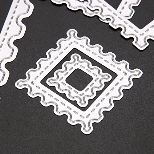 Amazingdeal365 6 PCS Rechteck Metall Form Schablonen Schneiden DIY Dekor Sammelalbum Karten Buchzeichen Lesezeichen als Geschenk für Freunde Geburtstag Kinder,Kindergarten Hobby Schule Handarbeit Unterricht usw. Ein tolles Geschenk! - 6