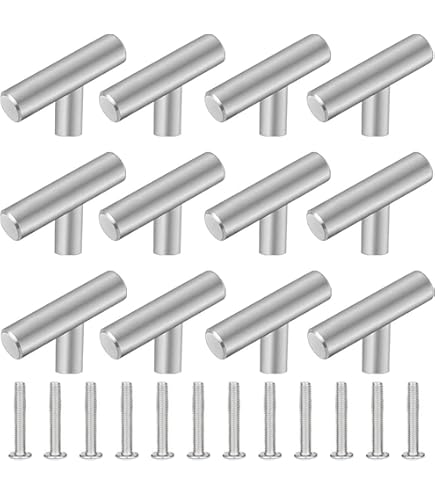 10 Pièces T Bar Monotrou Poignée Acier Inoxydable Poignées De