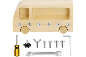 BluVast Tabla de tornillos para niños, juguete Montessori a partir de 3 años, juguete de madera a partir de 3 años, tornillos para madera, tabla de atornillar para niños, juguete educativo para niños