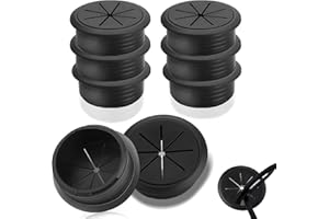 SWTYExt Passacavo da 50 mm, 6 pezzi, passacavo da scrivania, nero, passacavo in plastica, per scrivania, scuola, ufficio, casa, cavo organizzato