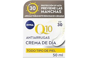 NIVEA Q10 Antiarrugas - Crema de Día SPF 30 Extra Firmeza - Hidrata, Regenera, Reduce y Previene las Arrugas - Q10 Puro, Creatina y Ácido Hialurónico - Previene las Manchas - Todo Tipo de Piel - 50 ml