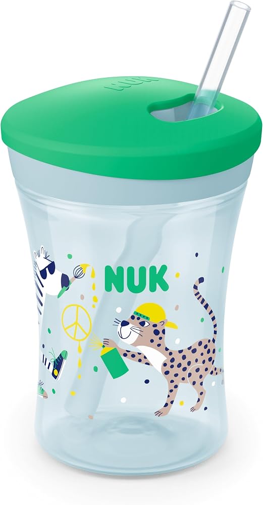 NUK Action Pipetli Bardak, 230 ml, Leopar