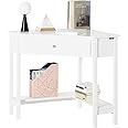 SoBuy White Corner Desk with Drawer Home Office Triangle Table Desk ...